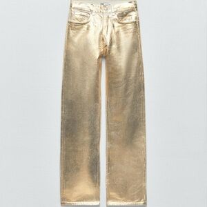 Zara metallic mid-rise boyfriend jeans size 6